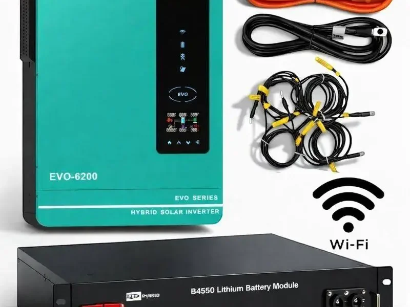 6.2 кВт + 2.4 кВт комплект резервного живлення|Гібридний інвертор Anern та акумулятор Dyness, 50А +силові кабелі в подарунок