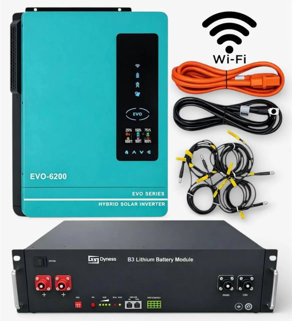 Комплект: 6.2 кВт Гібридний інвертор ANERN + 3.6 кВт акумулятор Dyness В3, 75А, резервне живлення для дому та офісу