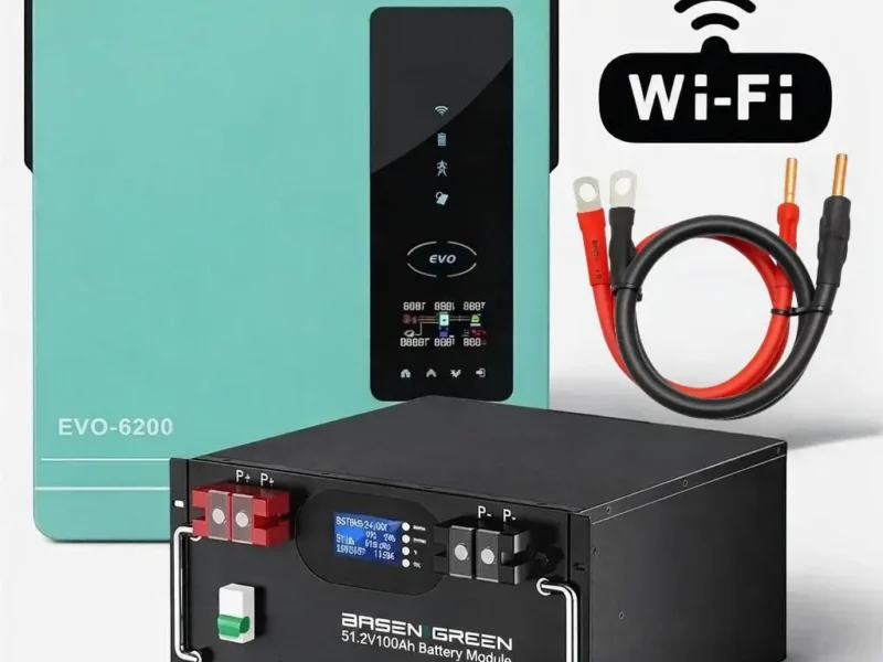 6.2 кВт + 5.12 кВт·год: гібридний інвертор Anern AN-SCI-EVO-6200 + акумулятор Basen Green LiFePO4 100Ah