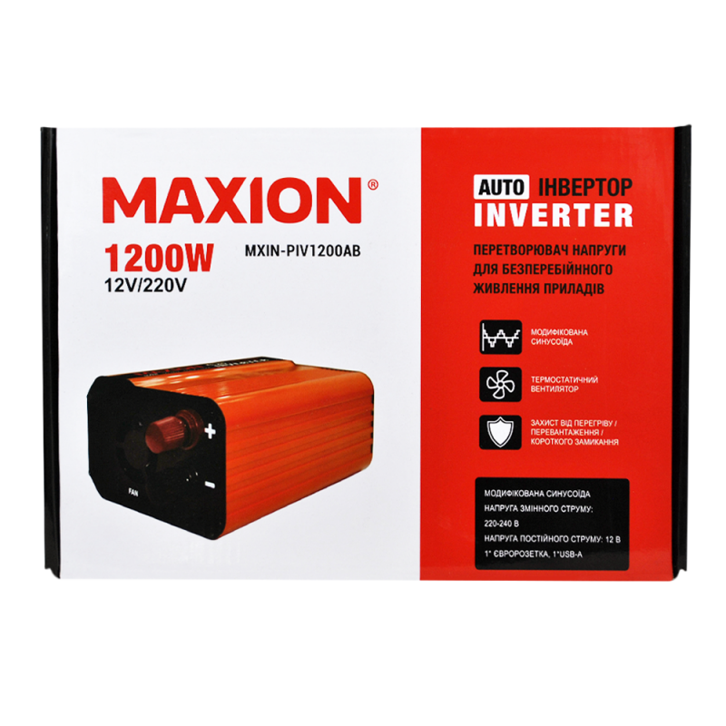 Інвертор MAXION 1200W модифікована синусоїда - Зображення 4