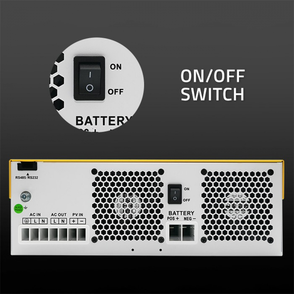 5 кВт+2.4 кВт Комплект резервного живлення Інвертор Anenji WiFi з низьким рівнем шуму + Акумулятор Dyness B4850 - Зображення 2