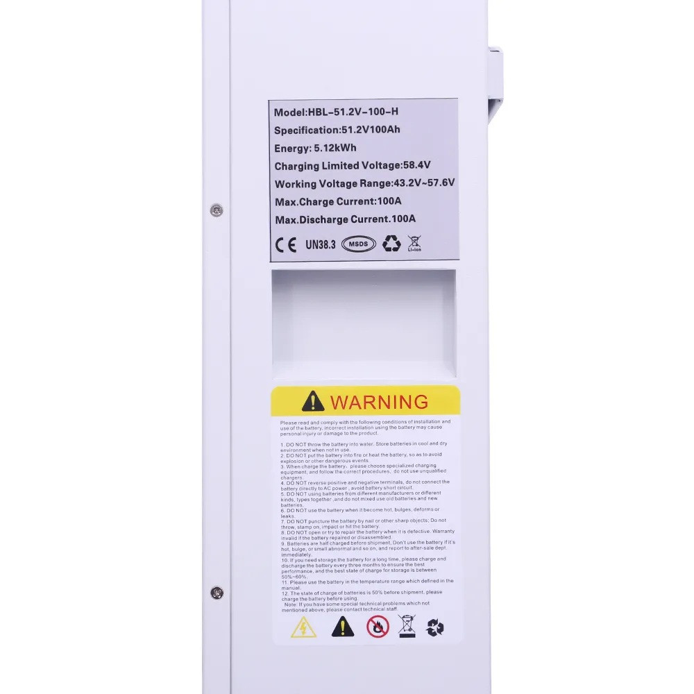 LiFePO4 48V/100Ah Акумулятор настінний Daxtromn 5.12 kW*h з BMS літій-залізо-фосфатний для ДБЖ - Зображення 8