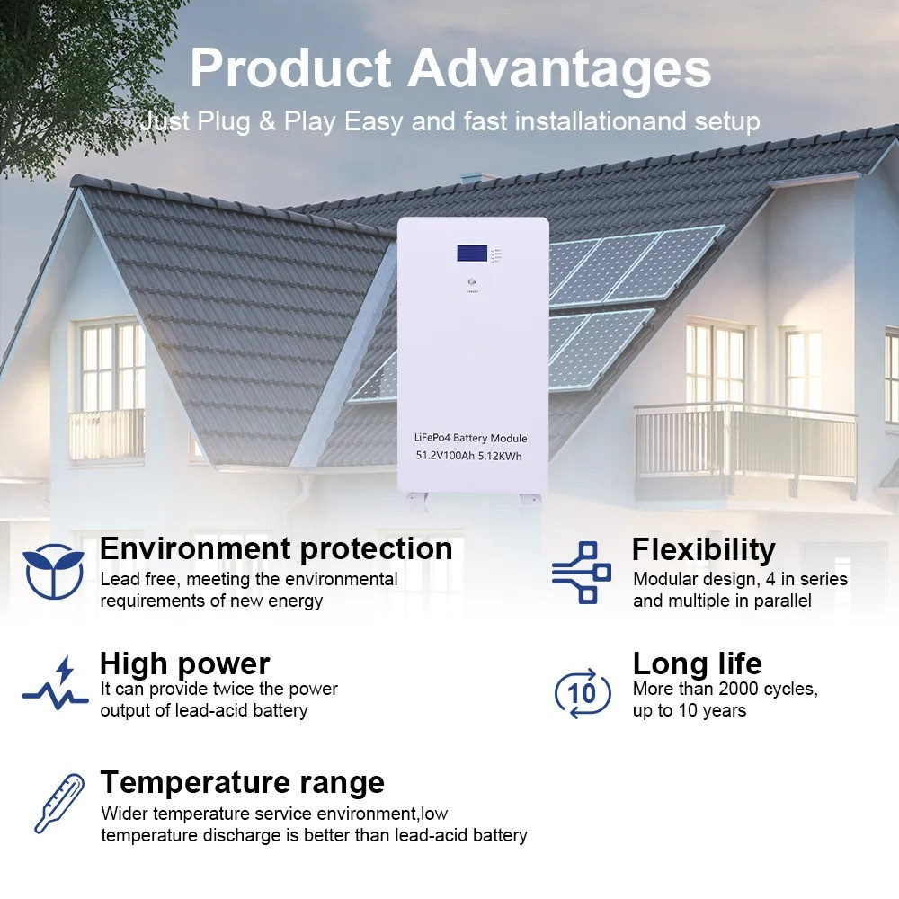 LiFePO4 48V/100Ah Акумулятор настінний Daxtromn 5.12 kW*h з BMS літій-залізо-фосфатний для ДБЖ - Зображення 3
