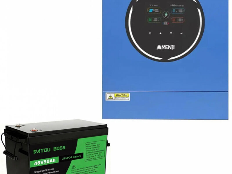 5 кВт + 2,56 кВт Комплект інвертор Anenji з WiFi-модулем + акумулятор Datouboss LiFePO4 48V 50Ah, резервне безперебійне живлення