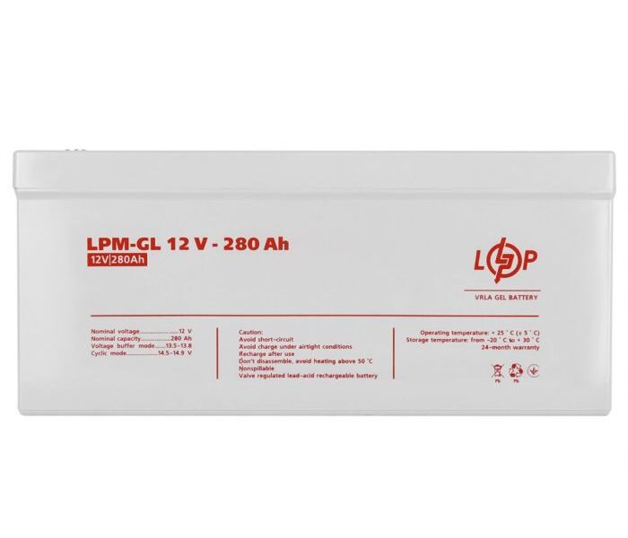 Аккумулятор гелевый LogicPower LPM-GL12V-280 Ah