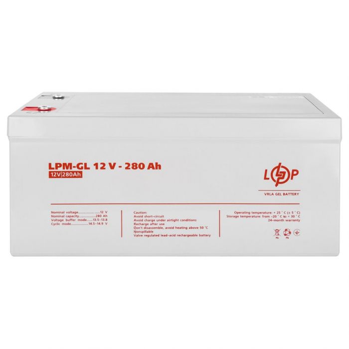 Аккумулятор гелевый LogicPower LPM-GL12V-280 Ah - Зображення 3