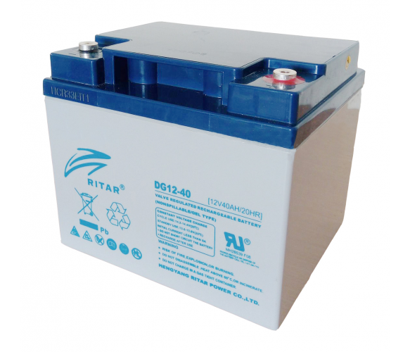 Аккумуляторная батарея GEL RITAR DG12-40, Gray Case, 12V 40.0Ah